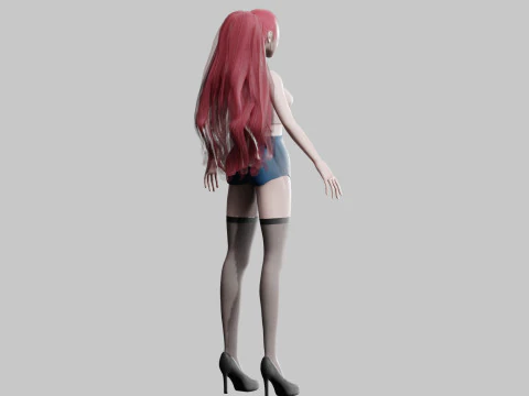 Cartoon cute Woman V29316 3D Model