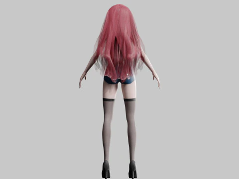 Cartoon cute Woman V29316 3D Model