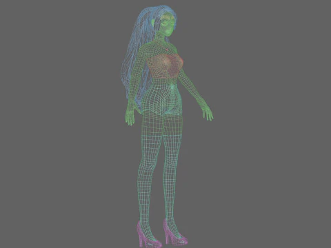 Cartoon cute Woman V29316 3D Model
