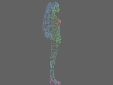 Cartoon cute Woman V29316 3D Model