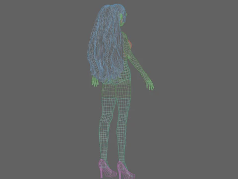 Cartoon cute Woman V29316 3D Model