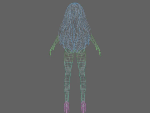 Cartoon cute Woman V29316 3D Model