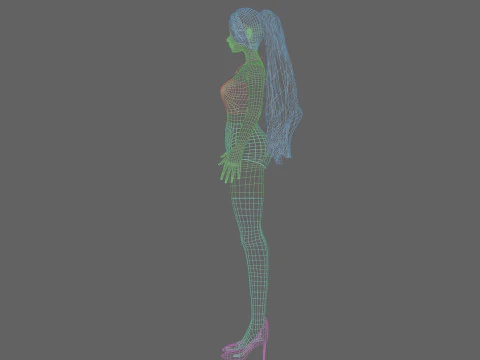 Cartoon cute Woman V29316 3D Model