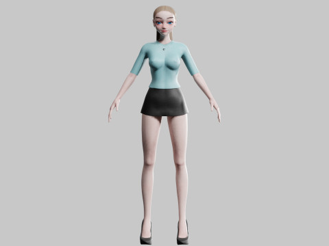 Cartoon Pretty Woman V19325 Modello 3D