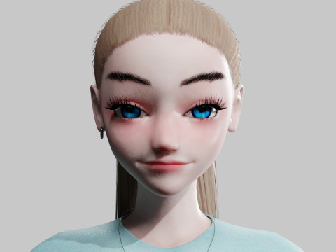 Cartoon Pretty Woman V19325 Modello 3D