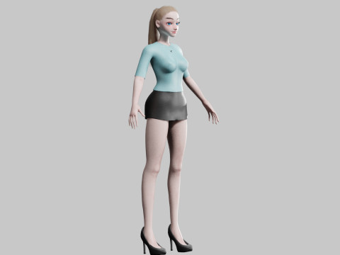 Cartoon Pretty Woman V19325 Modello 3D