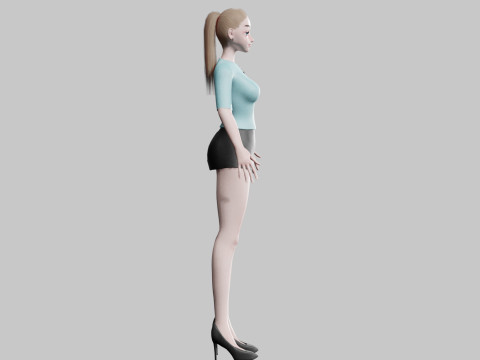 Cartoon Pretty Woman V19325 Modello 3D
