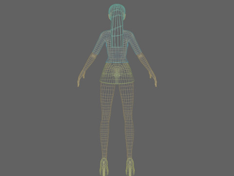 Cartoon Pretty Woman V19325 Modello 3D