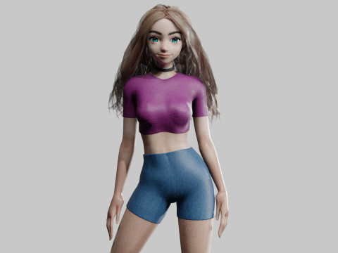 Classic cute Woman V30788 3D Model