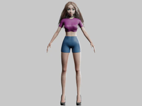 Classic cute Woman V30788 3D Model