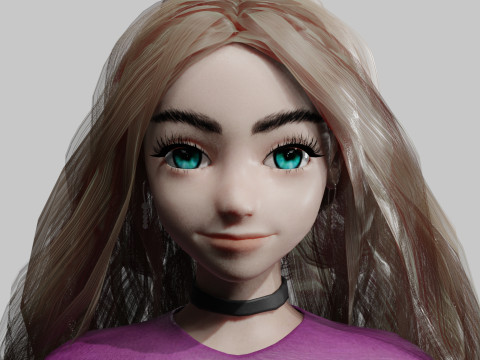 Classic cute Woman V30788 3D Model