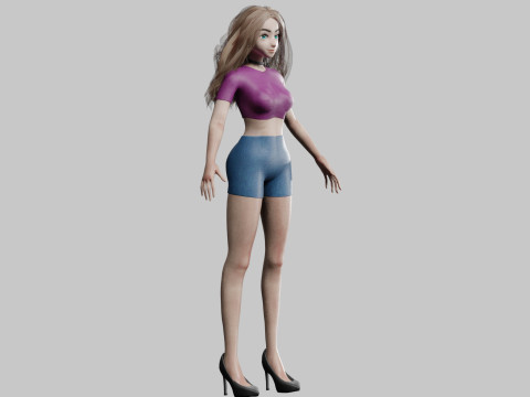 Classic cute Woman V30788 3D Model
