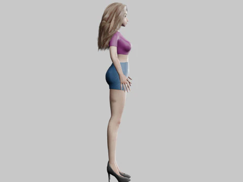 Classic cute Woman V30788 3D Model