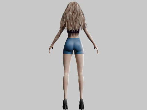 Classic cute Woman V30788 3D Model