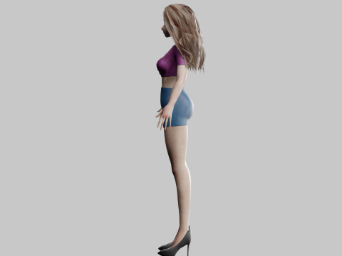 Classic cute Woman V30788 3D Model