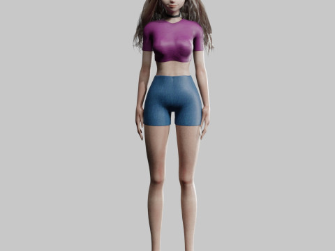 Classic cute Woman V30788 3D Model