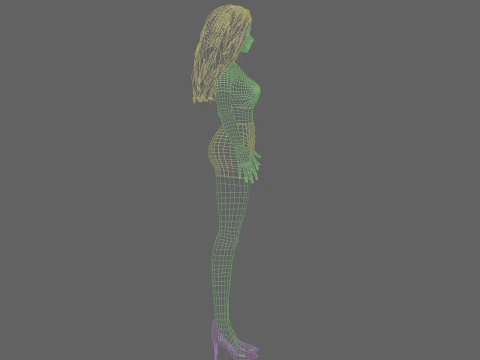 Classic cute Woman V30788 3D Model