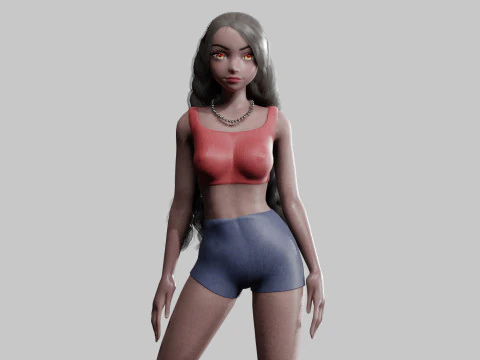 Cute Basic Woman V28741 3D Model