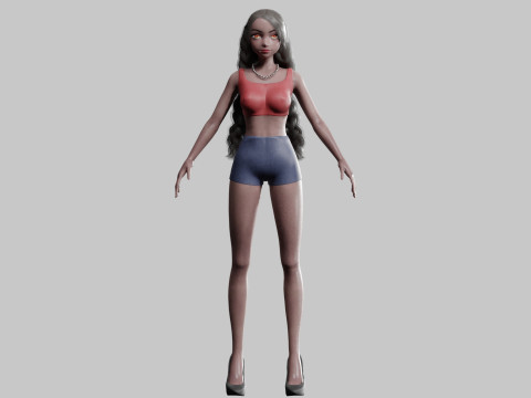 Cute Basic Woman V28741 3D Model