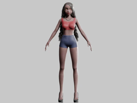 Cute Basic Woman V28741 3D Model