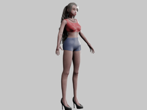 Cute Basic Woman V28741 3D Model