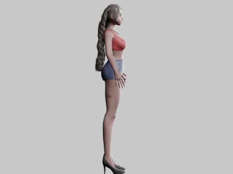 Cute Basic Woman V28741 3D Model