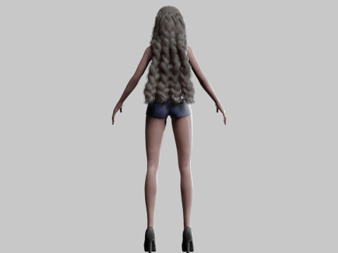Cute Basic Woman V28741 3D Model