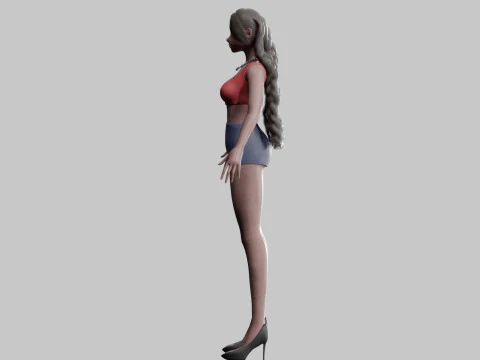 Cute Basic Woman V28741 3D Model