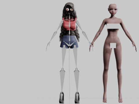 Cute Basic Woman V28741 3D Model