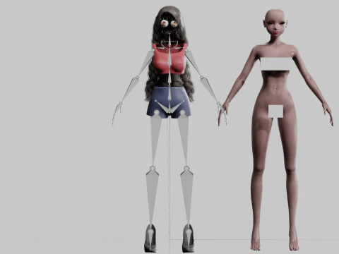Cute Basic Woman V28741 3D Model