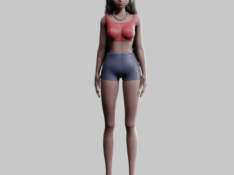Cute Basic Woman V28741 3D Model