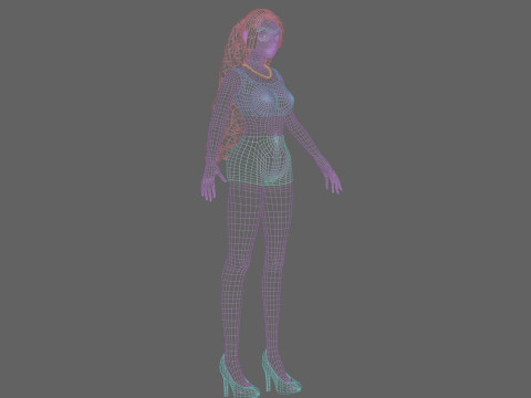 Cute Basic Woman V28741 3D Model