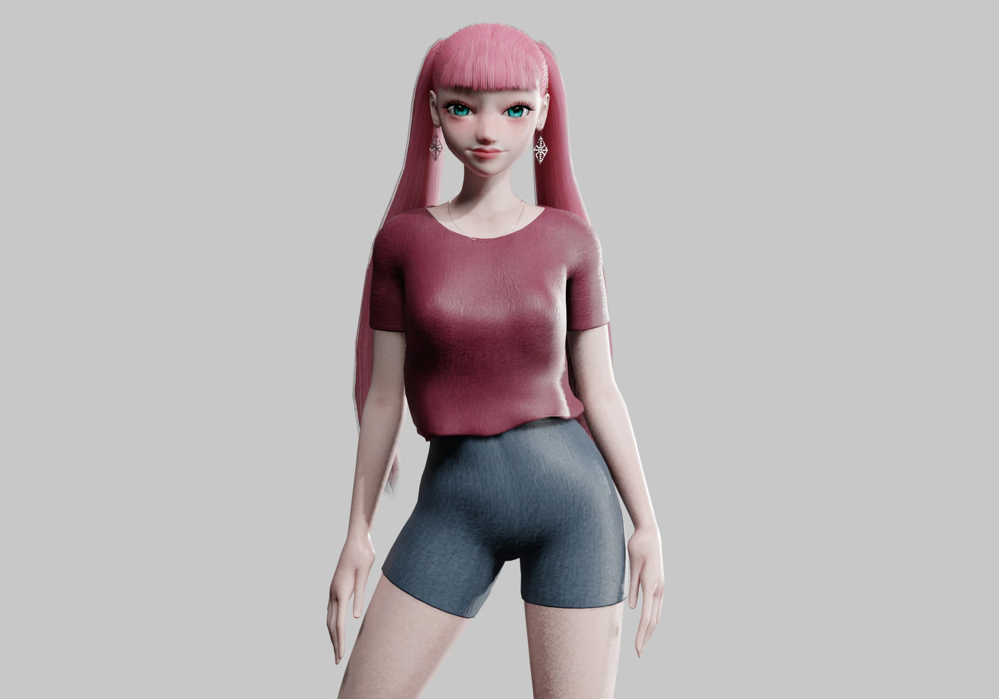 Cute Beautiful woman V23026 3D Model .c4d .max .obj .3ds .fbx .stl .blend 