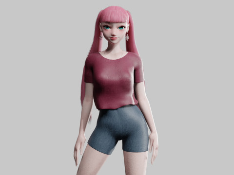 Cute Beautiful woman V23026 3D Модель