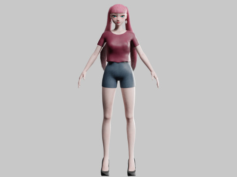 Cute Beautiful woman V23026 Modello 3D