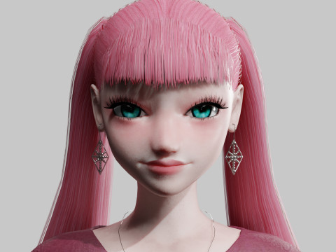 Cute Beautiful woman V23026 Modello 3D