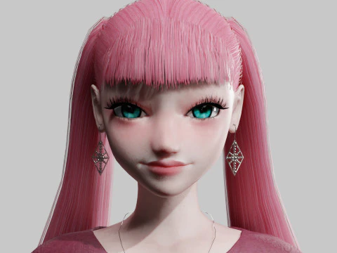 Cute Beautiful woman V23026 3D Model