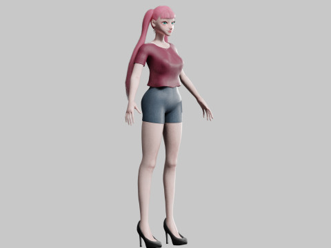 Cute Beautiful woman V23026 Modello 3D