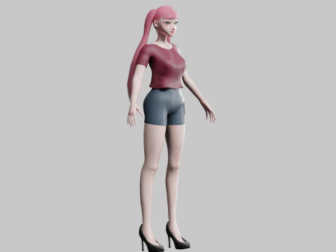 Cute Beautiful woman V23026 3D Model