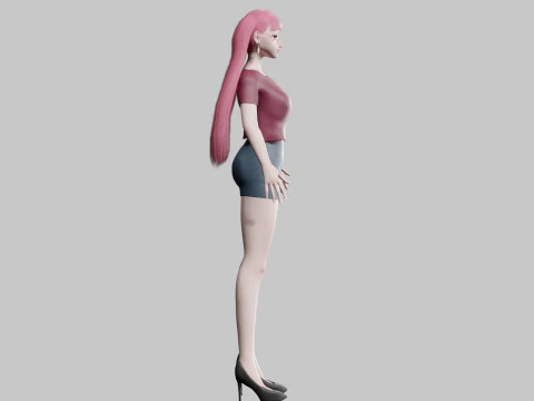 Cute Beautiful woman V23026 3D Model