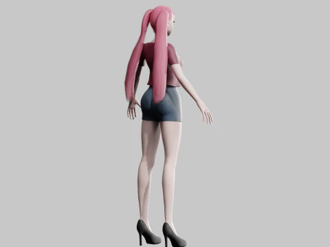 Cute Beautiful woman V23026 3D Model