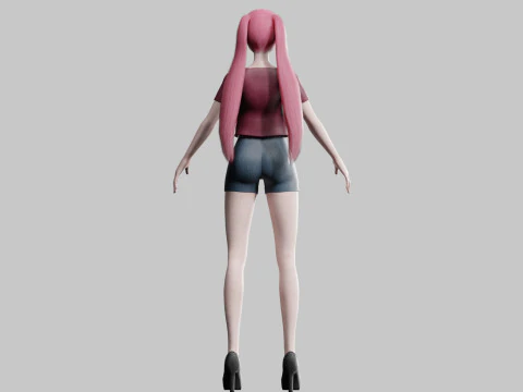 Cute Beautiful woman V23026 3D Model