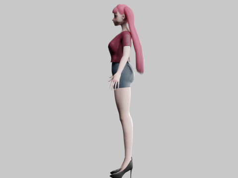 Cute Beautiful woman V23026 Modello 3D