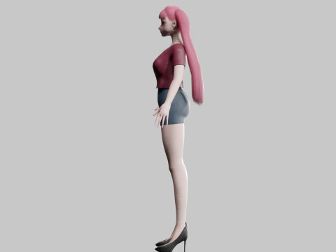 Cute Beautiful woman V23026 3D Model