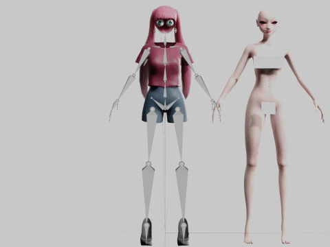 Cute Beautiful woman V23026 3D Model