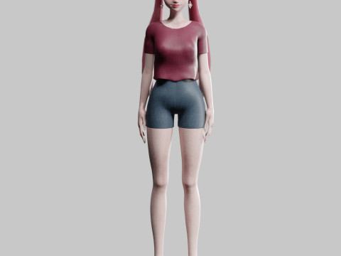 Cute Beautiful woman V23026 Modello 3D