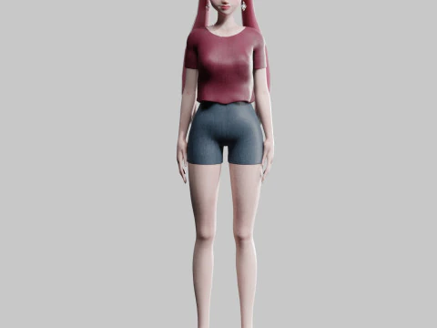 Cute Beautiful woman V23026 3D Model