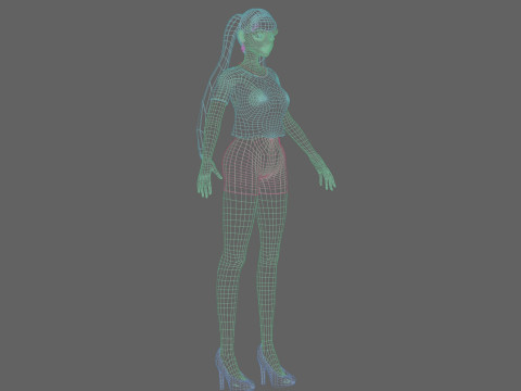 Cute Beautiful woman V23026 Modello 3D