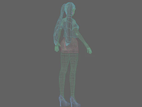 Cute Beautiful woman V23026 3D Model