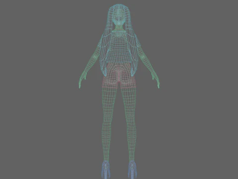 Cute Beautiful woman V23026 3D Model